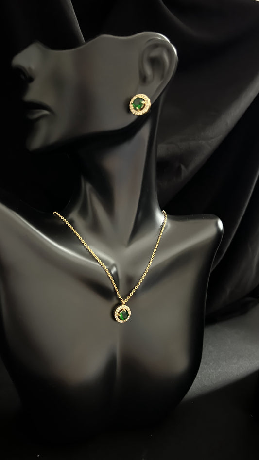 Circle Zircon Necklace set