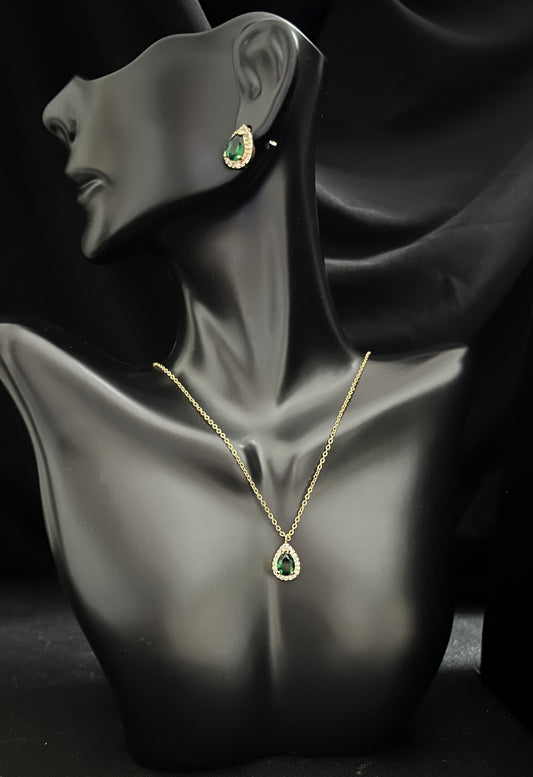 Tear Zircon Necklace set