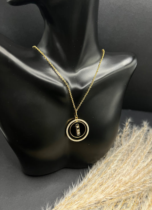 Black Round Necklace